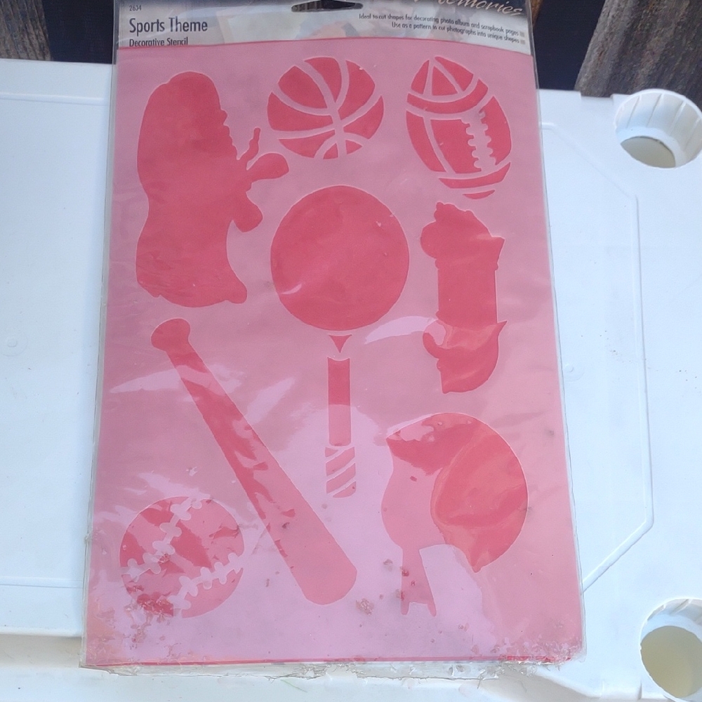 Sports Theme Decorative Stencil Fiskars Sports #2634 Photo Memories